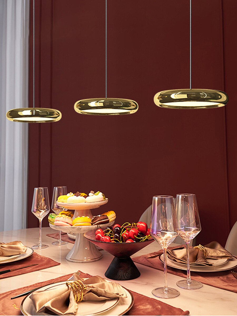 Gold Pendant Light - Modern Dining Room Chandelier Illumination - motivodecor.com