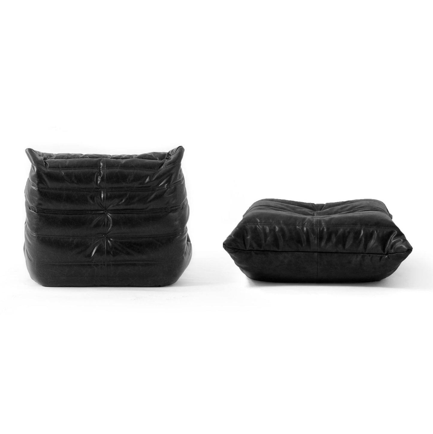 Togo Fireside Chair with Foot Stool - Set of Two