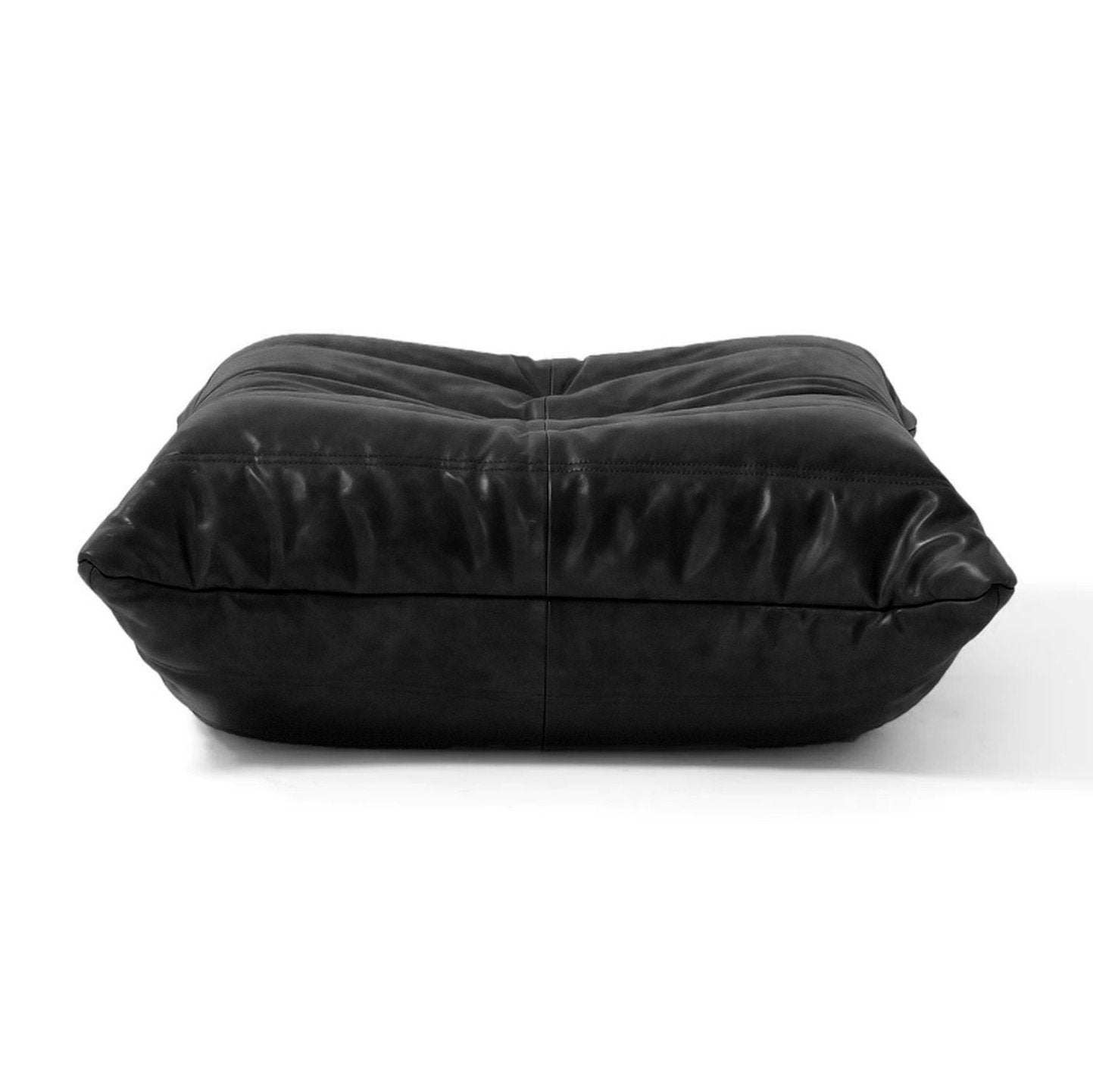 Ligne Roset Togo Ottoman - Luxurious Oil Wax Leather in Black