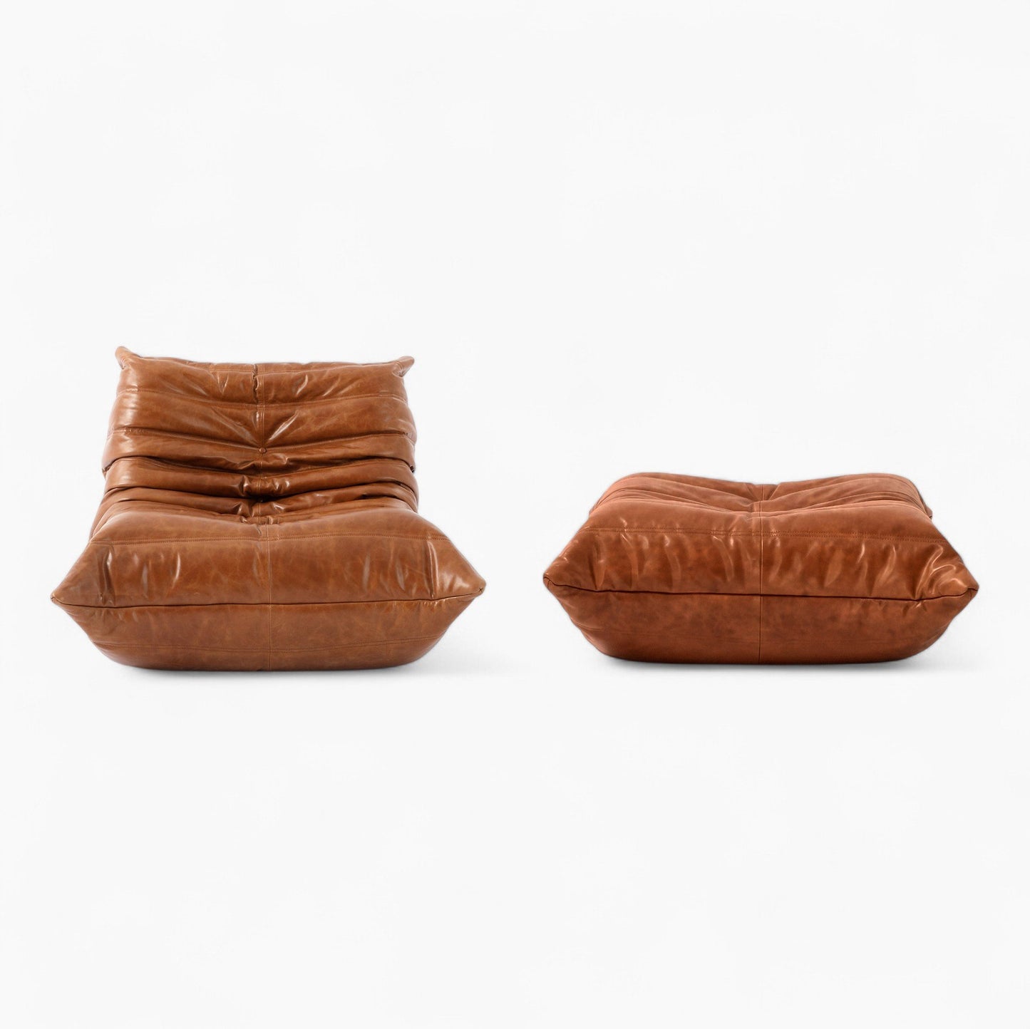 Togo Fireside Chair with Foot Stool - Set of Two