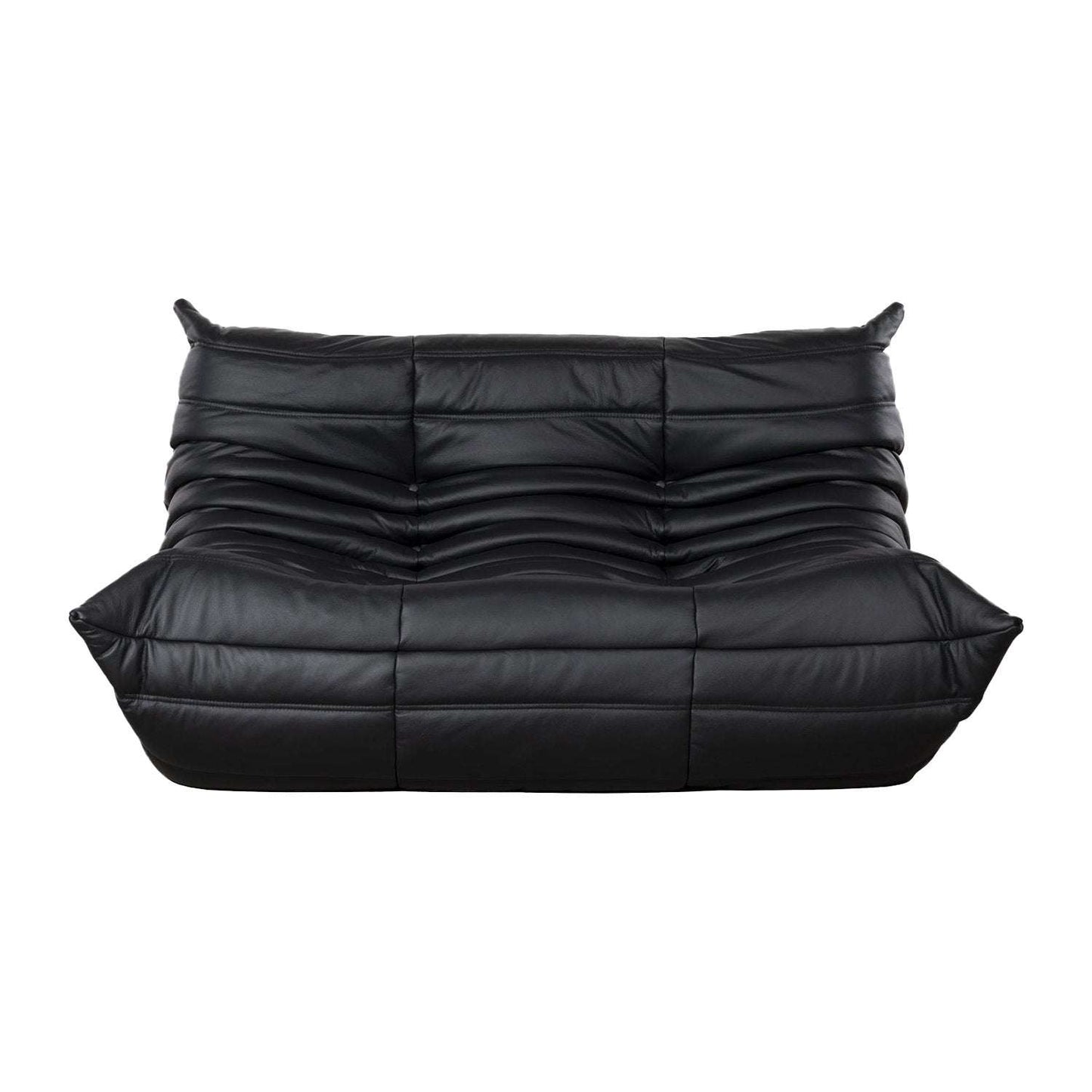 Togo couch - Luxurious Oil Wax Leather in Black