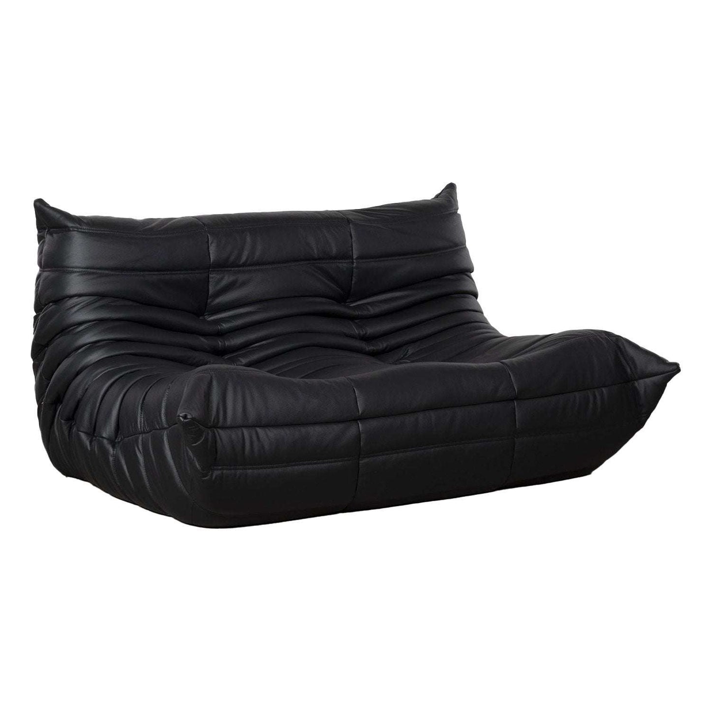 Ligne Roset Togo loveseat sofa - Luxurious Oil Wax Leather in Black
