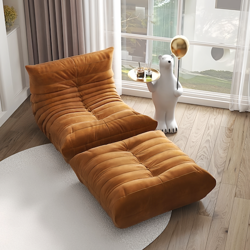 Togo Fireside Chair and Foot Stool - Set of Two - motivodecor.com