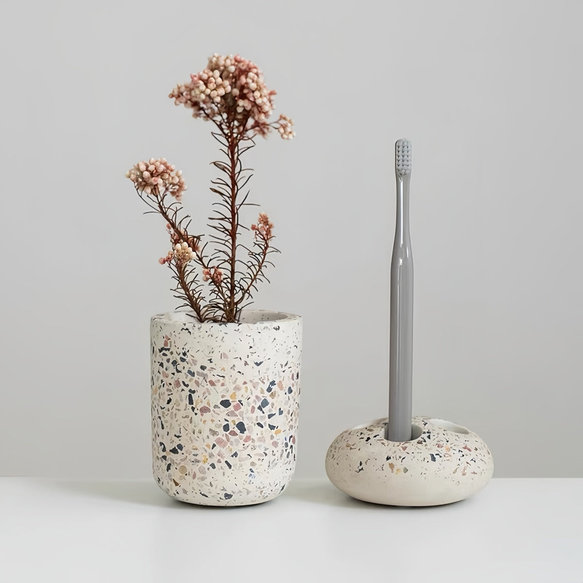 Contemporary Terrazzo Bathroom Organizer