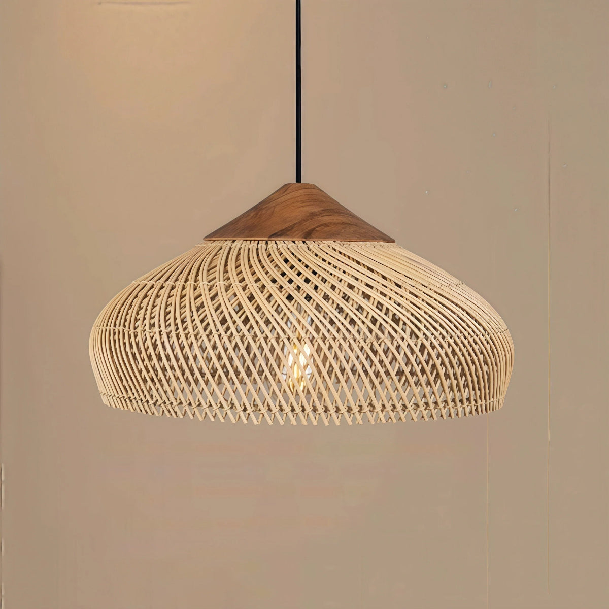 Rattan Pendant Light | Vintage Wabi-Sabi Style