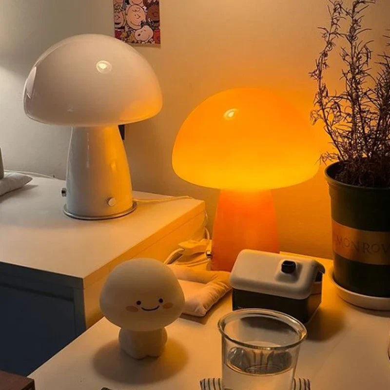 Whimsical Bedside Table Lamp: Small Mushroom Night Light - motivodecor.com