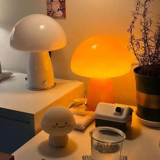 Whimsical Bedside Table Lamp: Small Mushroom Night Light - motivodecor.com