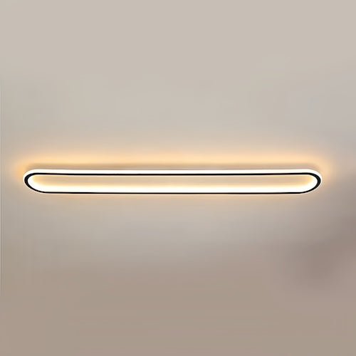 Modern LED ceiling light fixture in gold and black finish for kitchen and living spaces.