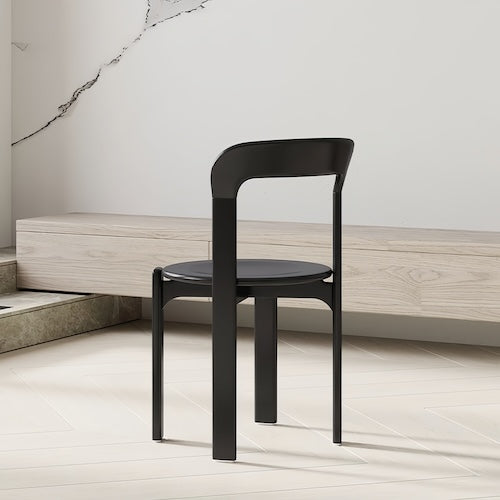 Beech wood dining chair in black, modern design, eco-friendly.