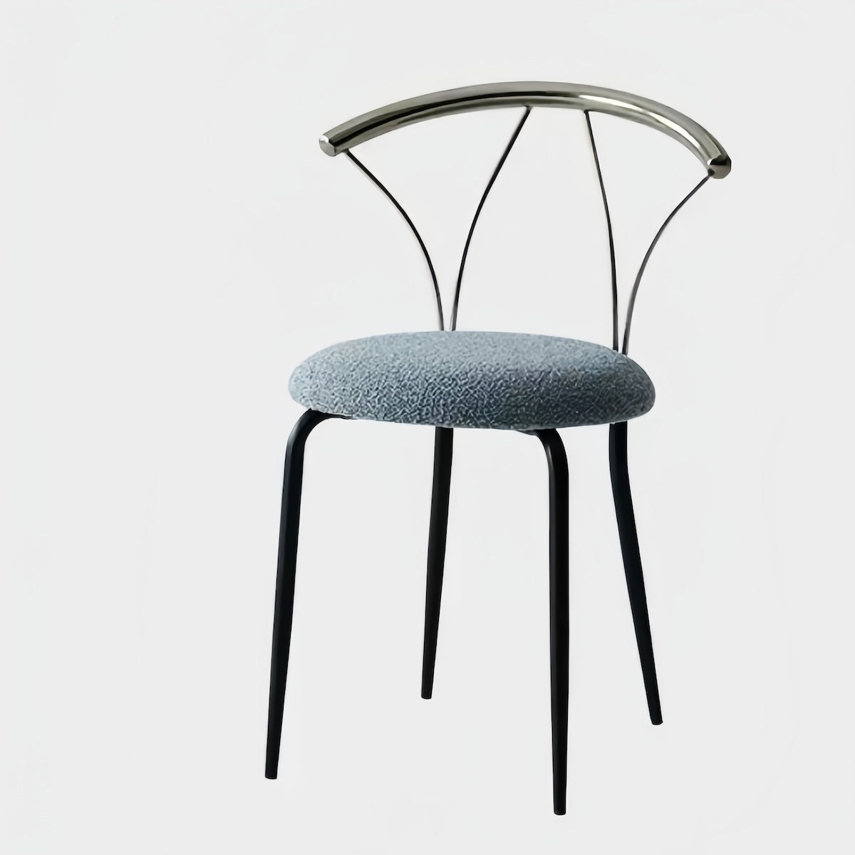 Upholstered Dining Chair - Vintage Designer Stainless Steel Seat for Comfort