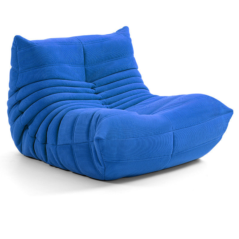 ligne roset togo armchair in blue corduroy - motivodecor.com