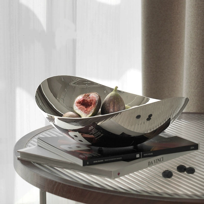 Luxury Stainless Steel Fruit Bowl for Living Room