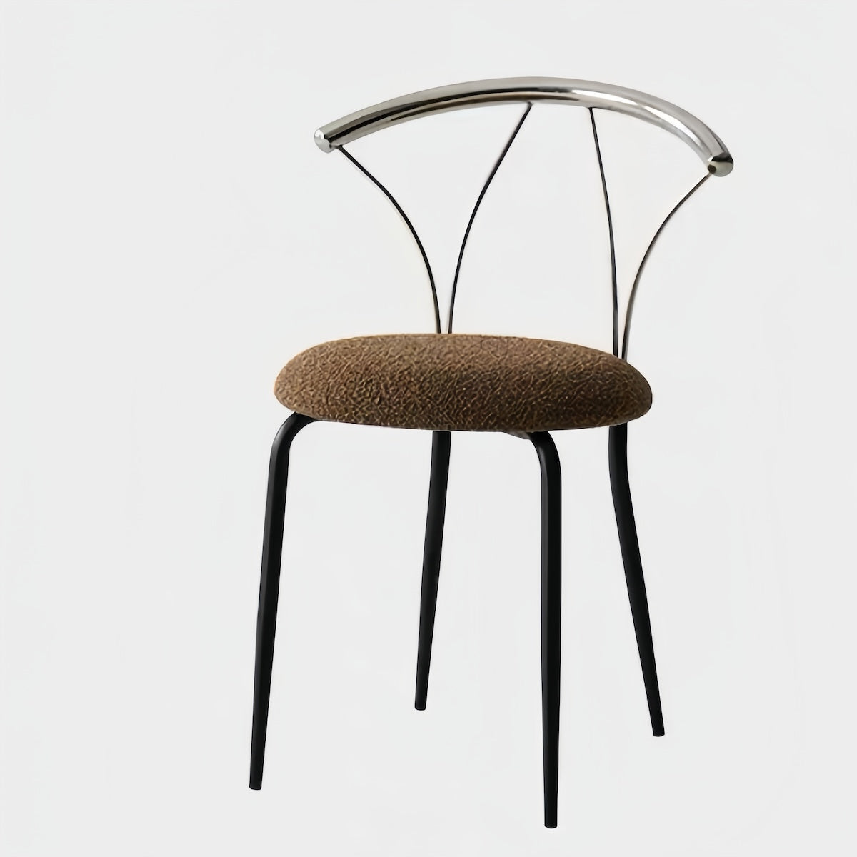 Upholstered Dining Chair - Vintage Designer Stainless Steel Seat for Comfort