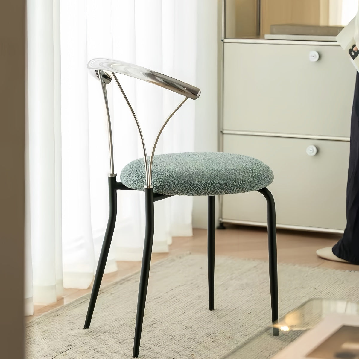 Vintage Designer Stainless Steel Dining Chair