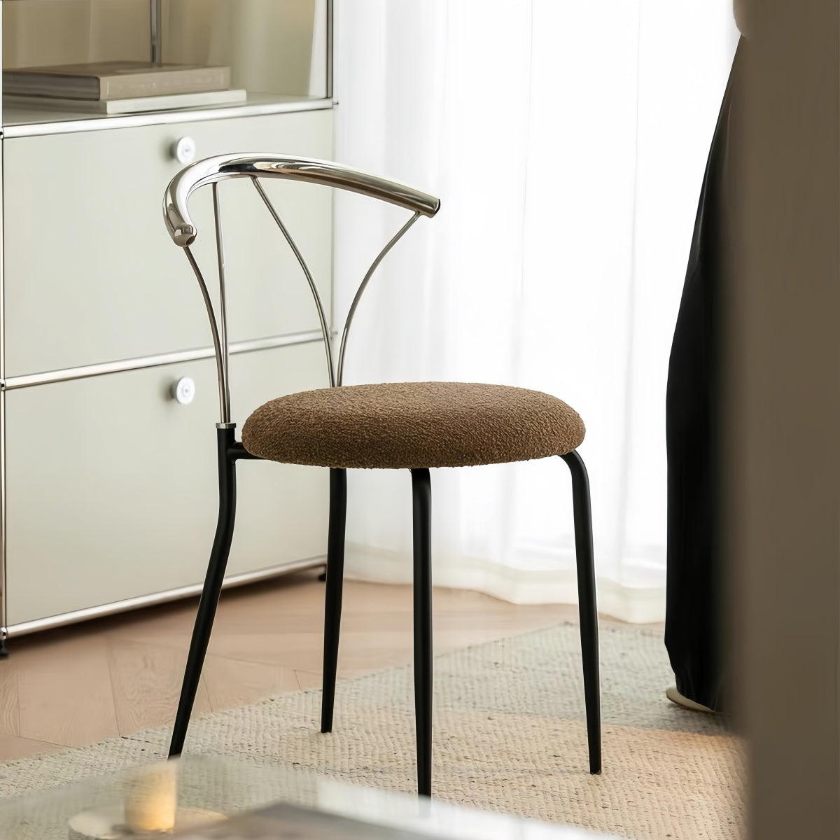 Vintage Designer Stainless Steel Dining Chair