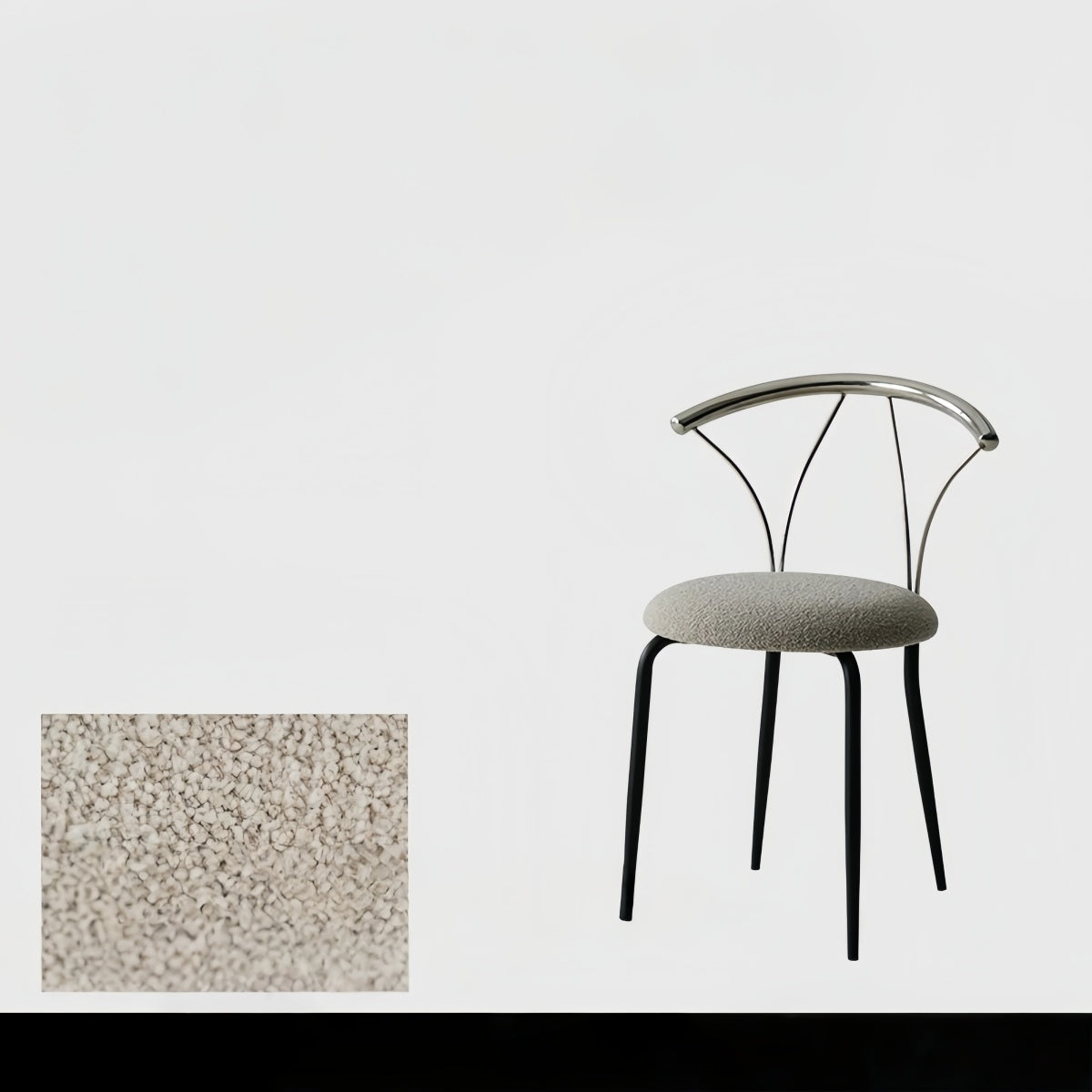 Vintage Designer Stainless Steel Dining Chair