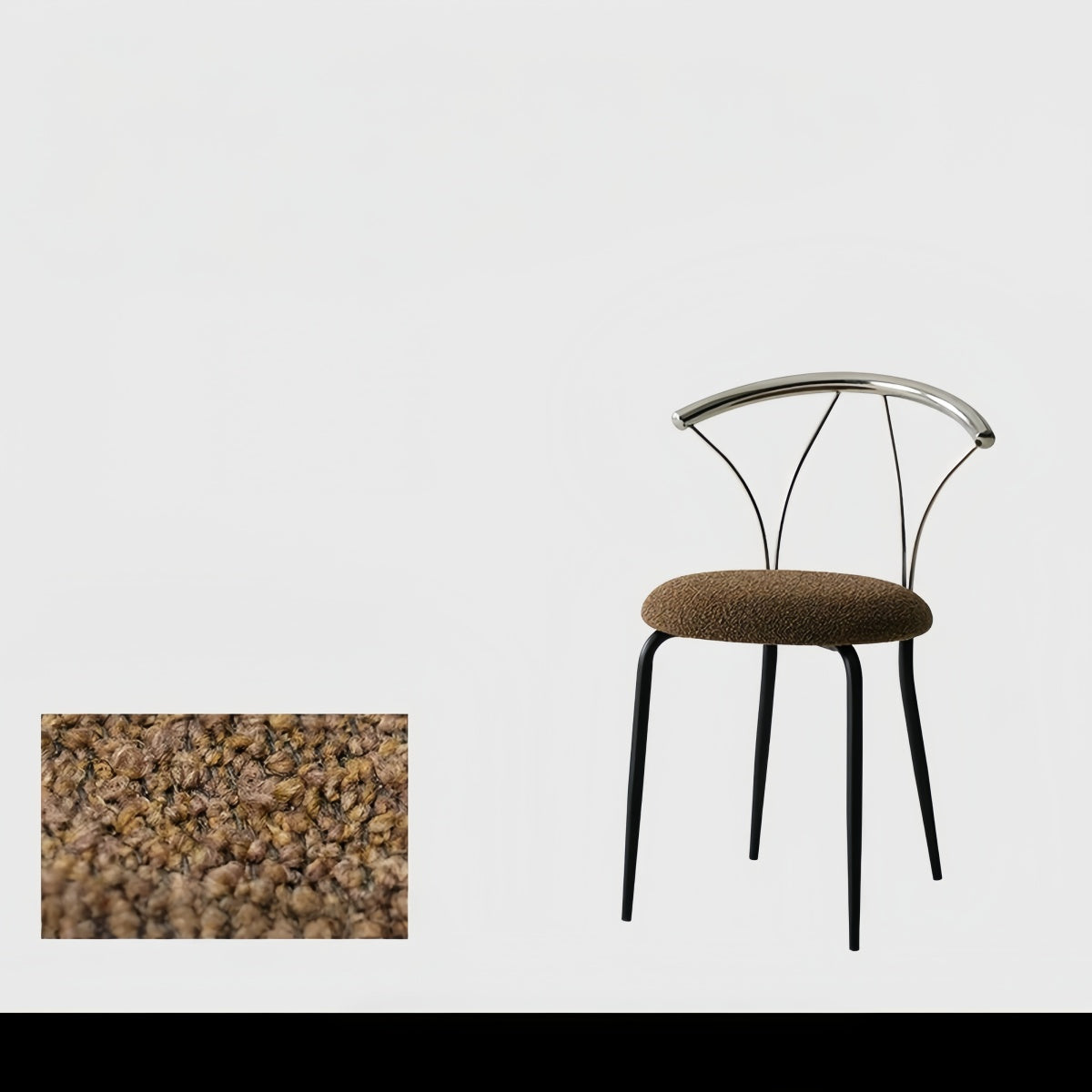 Vintage Designer Stainless Steel Dining Chair