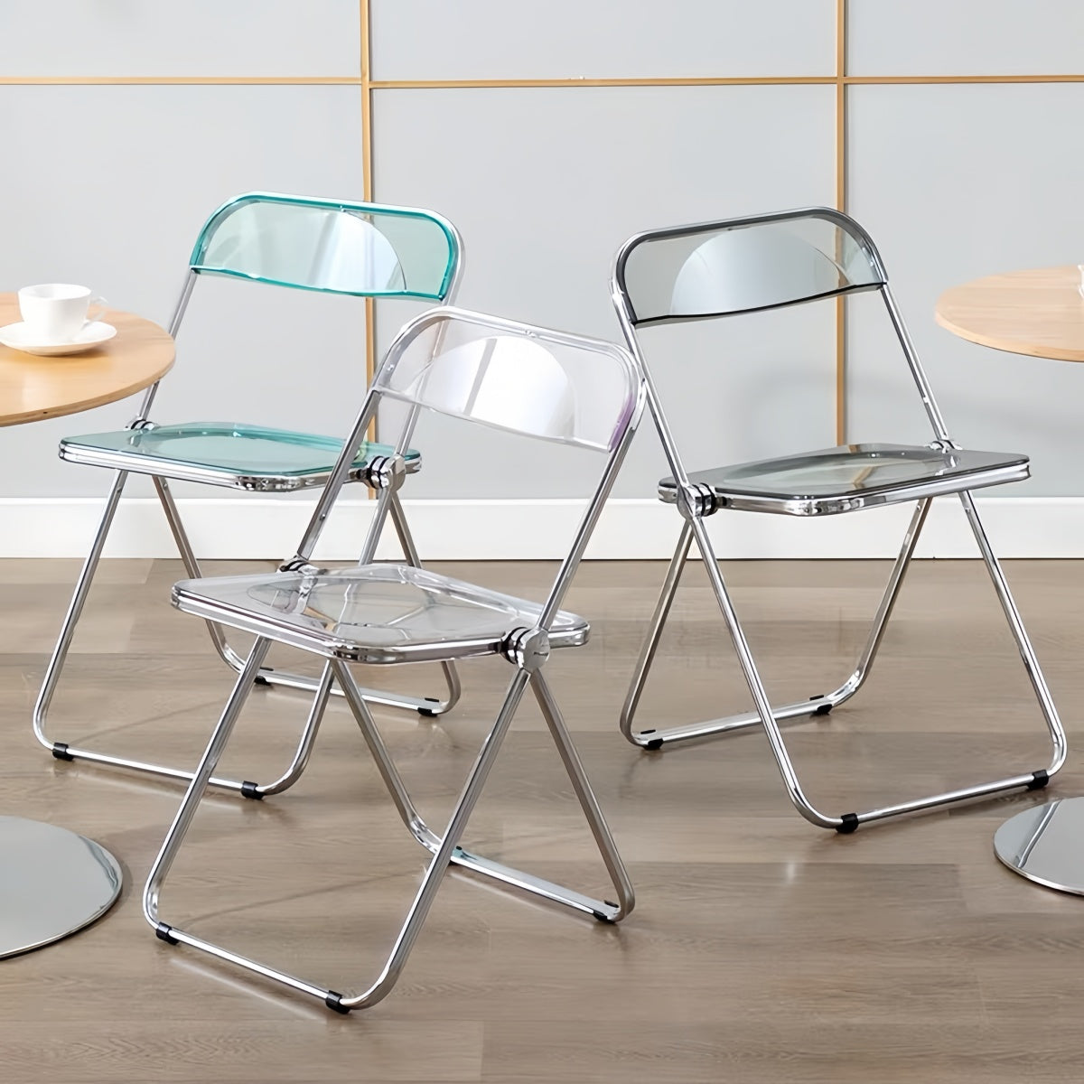 Transparent Folding Dining Chair – INS-Style Acrylic Plastic Crystal Designer Chair