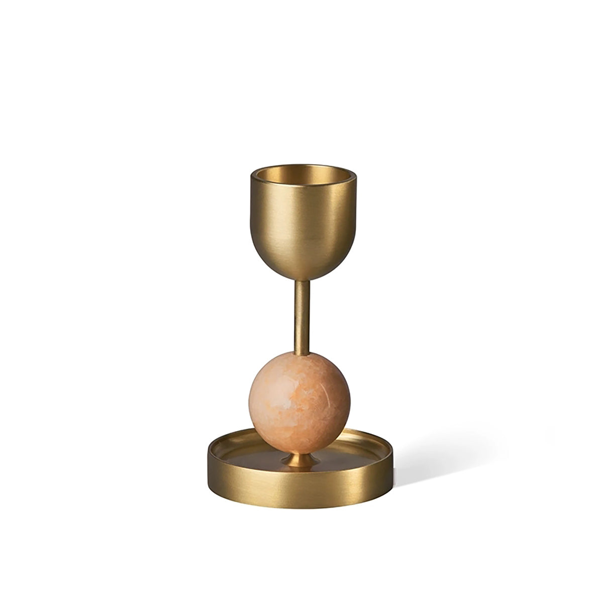 Minimalist Luxury Brass Candle Holder – Marble Decor Accent