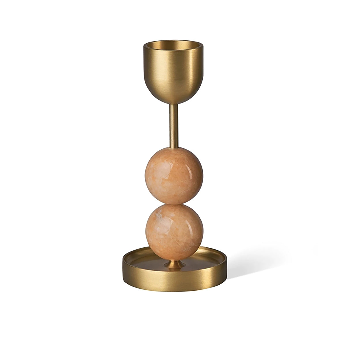 Minimalist Luxury Brass Candle Holder – Marble Decor Accent