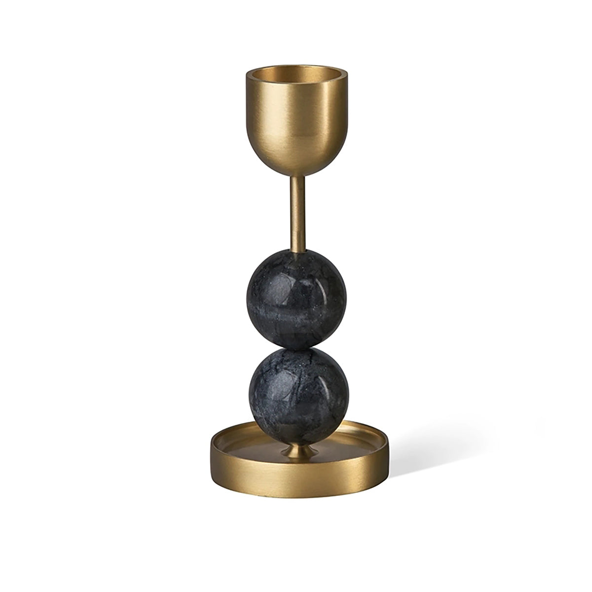 Minimalist Luxury Brass Candle Holder – Marble Decor Accent