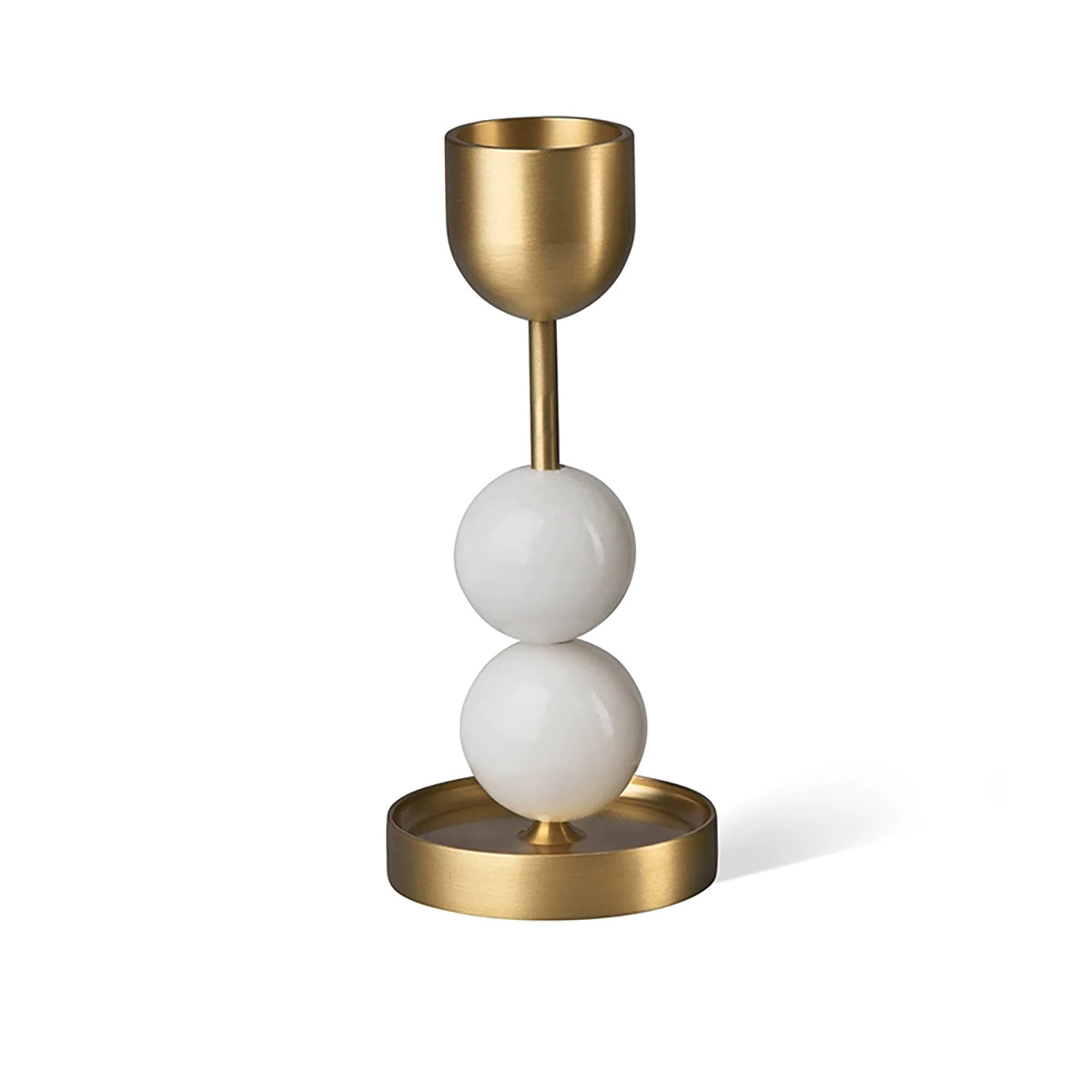 Minimalist Luxury Brass Candle Holder – Marble Decor Accent