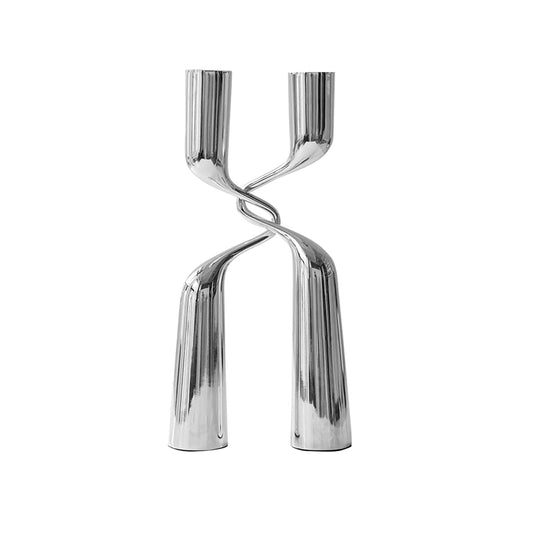 Silver Candle Holder: Modern Minimalist Light Luxury Decor for Any Space