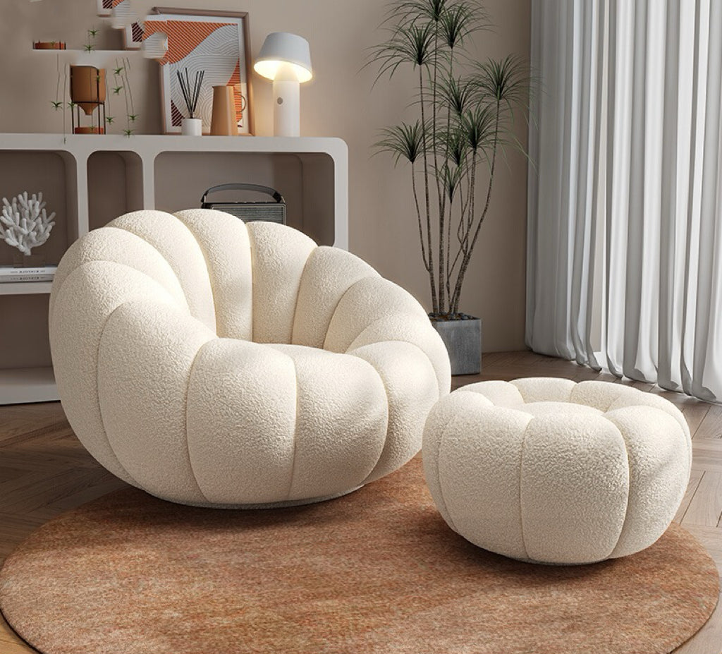 fluffy chair and ottoman - motivodecor.com