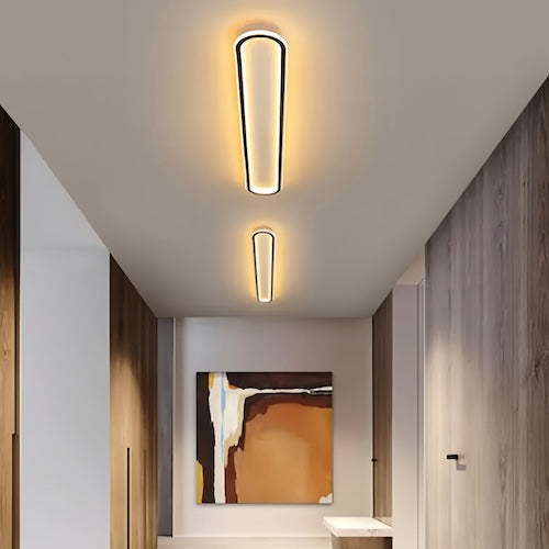 Simple Modern LED kitchen ceiling lights illuminating a stylish hallway.