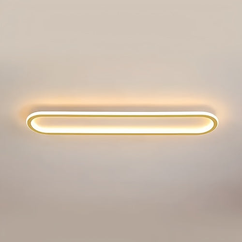 Simple Modern LED Ceiling Light in gold finish for kitchen and living room.