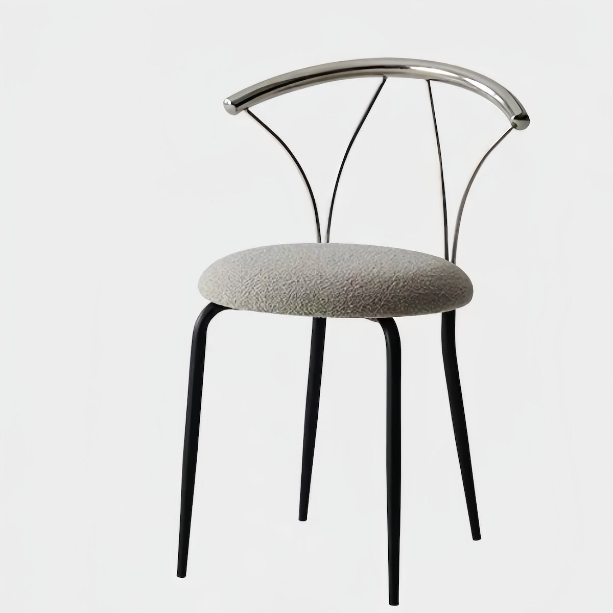 Upholstered Dining Chair - Vintage Designer Stainless Steel Seat for Comfort