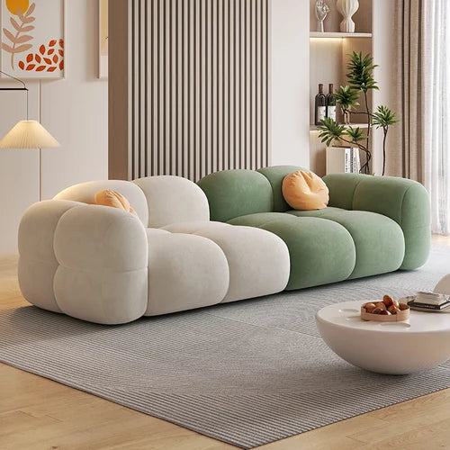 green four seater sofa