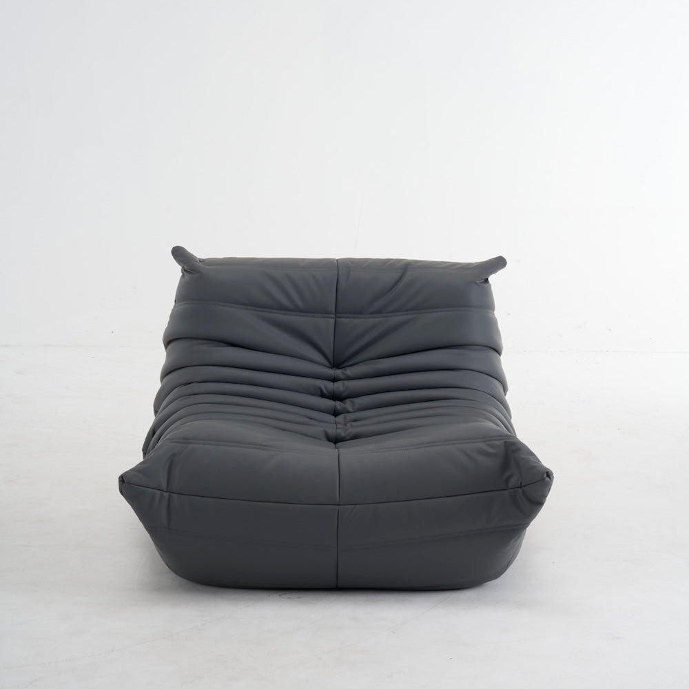 Gray bean bag chair on a white background