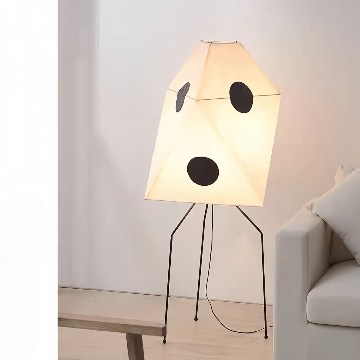 Retro Akari Paper Lantern Standing Lamp – Minimal Wabi-Sabi Decor