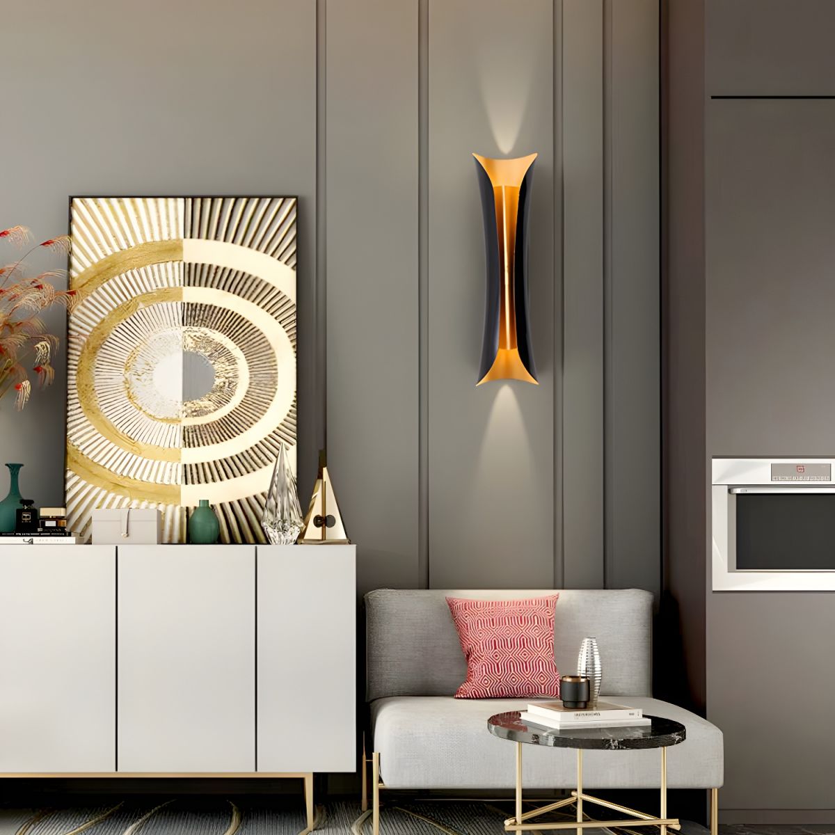 Modern Curl Sconce Light Bulbs Metallic Indoor Wall Lighting