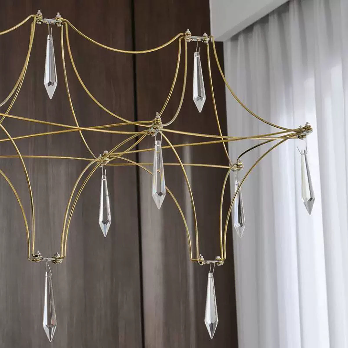 Restaurant Strip Chandelier Postmodern Light Luxury Crystal LED Pendant Light