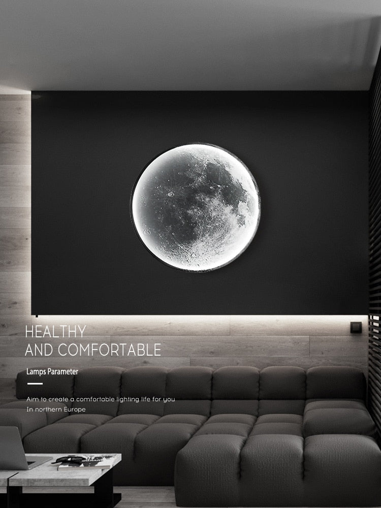 living room moon wall light