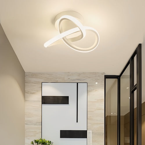 Modern LED ceiling chandelier with elegant ivory design, energy-efficient lighting, and easy surface-mounted installation. Suitable for dining rooms, bedrooms, and more.