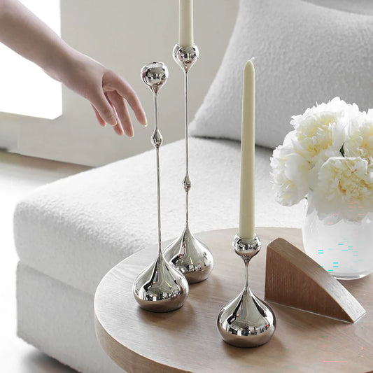 Silver Metal Candle Holder – Elegant Luxury Decor