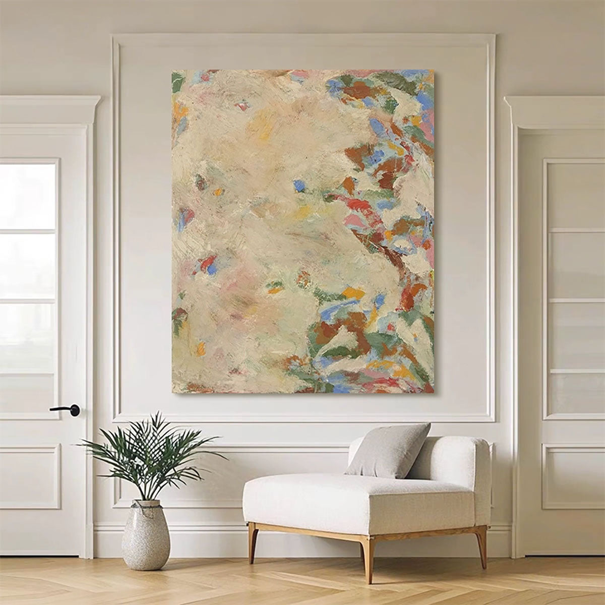 Wabi-sabi Textured Abstract Oil Painting