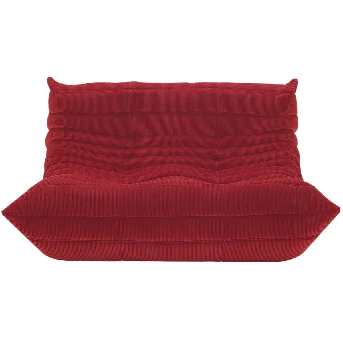 Togo 2 Seater Sofa in red corduroy with ergonomic design and plush cushioning