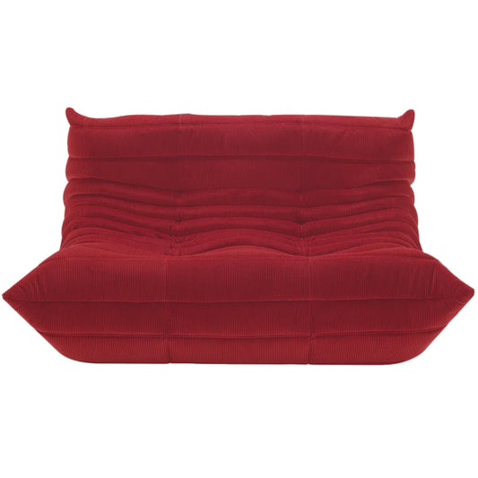 Togo 2 Seater Sofa in red corduroy with ergonomic design and plush cushioning