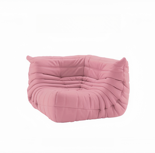 Luxurious Suede Togo Corner Sofa in pink, offering stylish comfort for modern living rooms - motivodecor.com