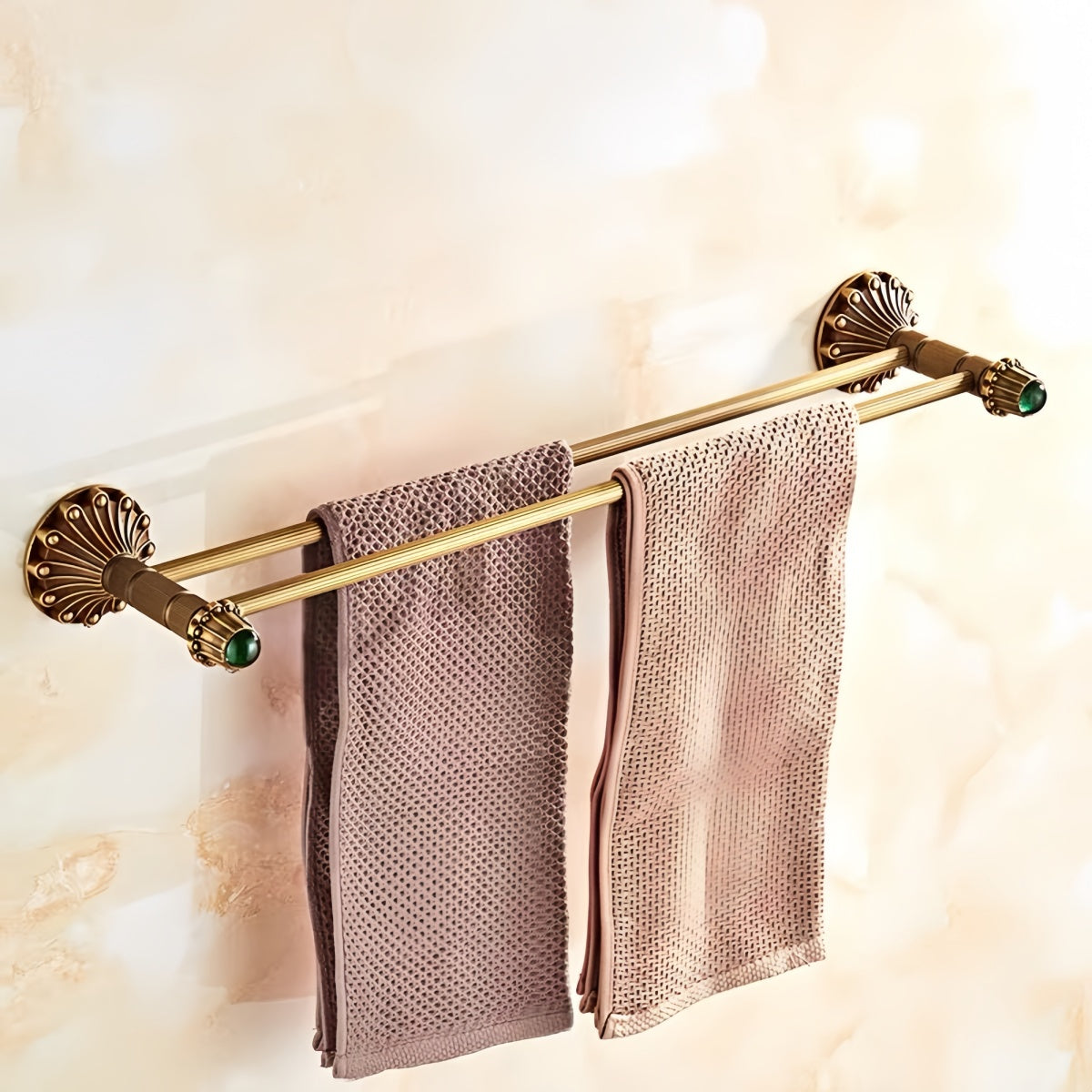Antique Style Solid Brass Towel Bar – Luxury Bathroom Wall Mounted Rack