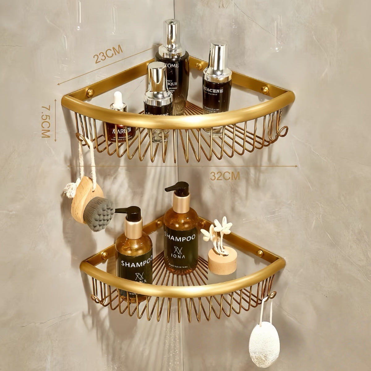 Vintage Solid Brass Towel Rack Luxury Bathroom Hardware & Wall Shelf