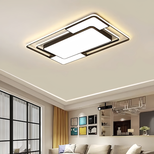 Modern Square Black Ceiling Light | LED, Dimmable, Perfect for Any Roo - motivodecor.com