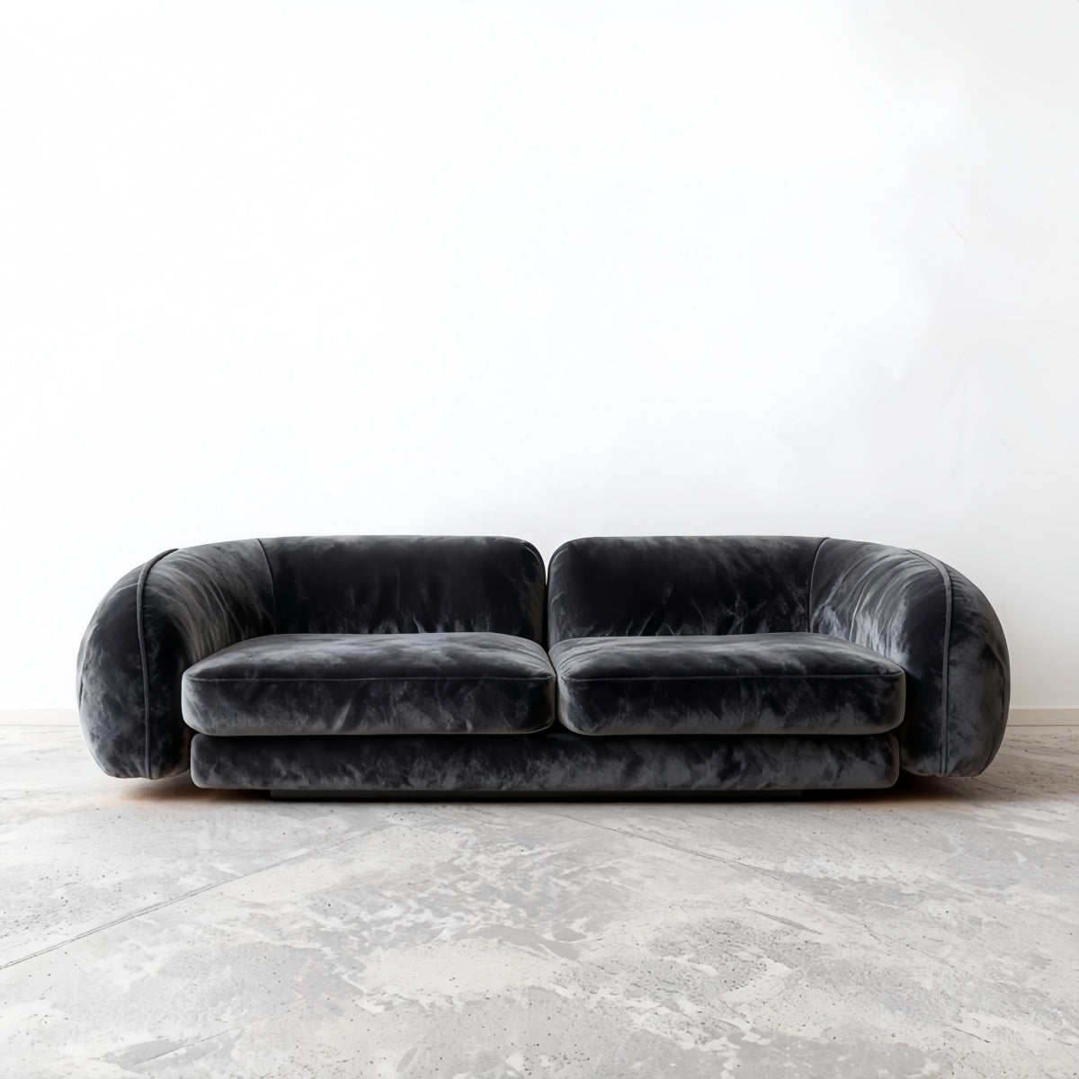 Modern Cream Chenille Sofa – Straight Fabric Couch for Living Room & Apartment