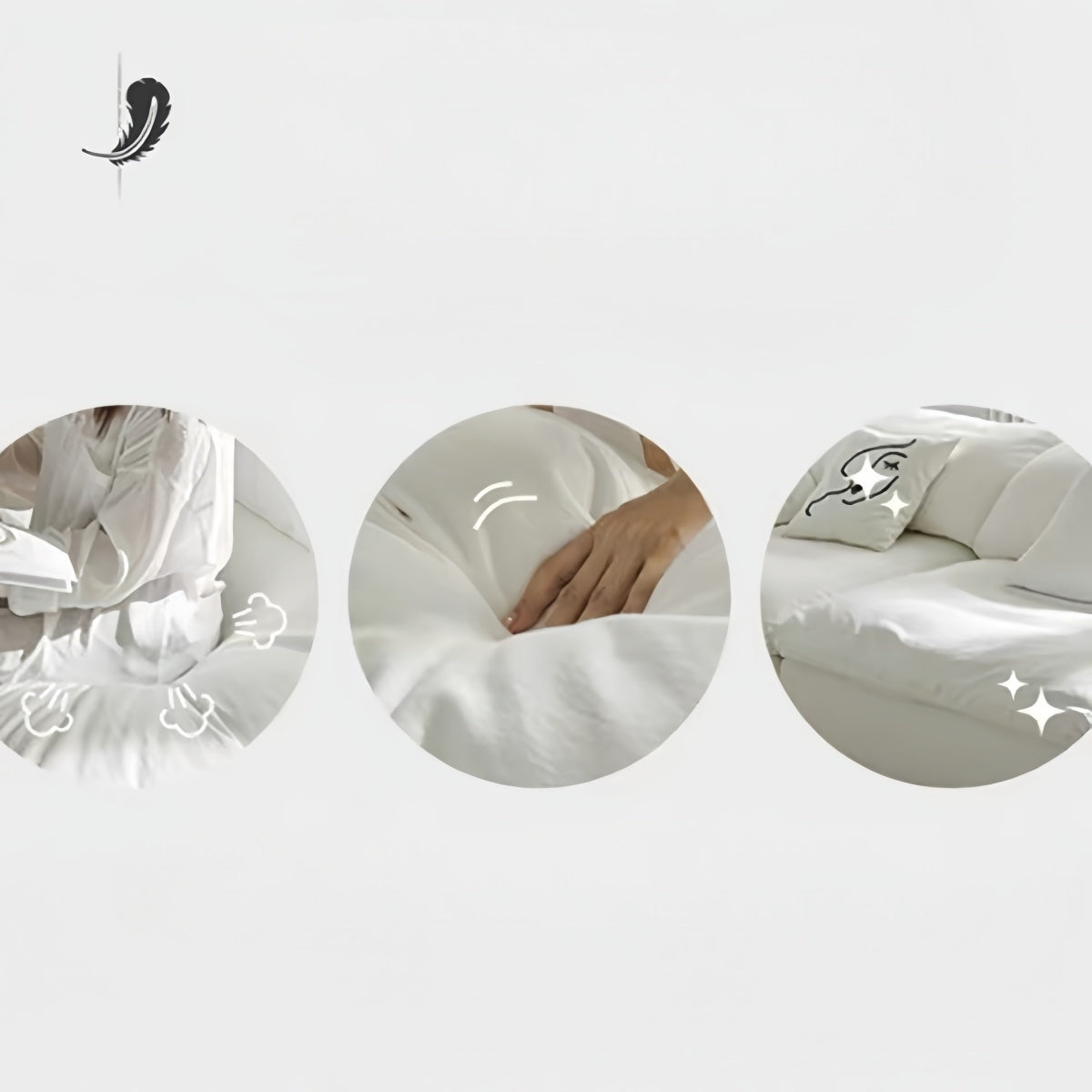 Luxury Cloud Sofa – White Linen Cotton 3-Seat Fabric Couch for Modern Living Room