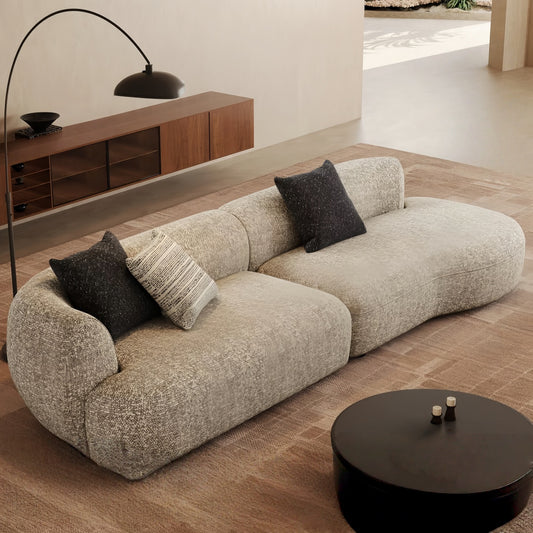 Vintage Cotton-Linen Chaise Sofa – Removable Washable 3-Seater Fabric Couch