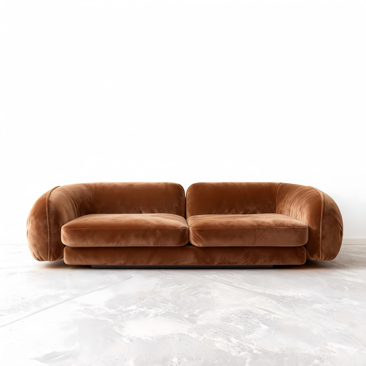 Cream Style Chenille Sofa – Modern Straight Couch for Living Room & Small Spaces